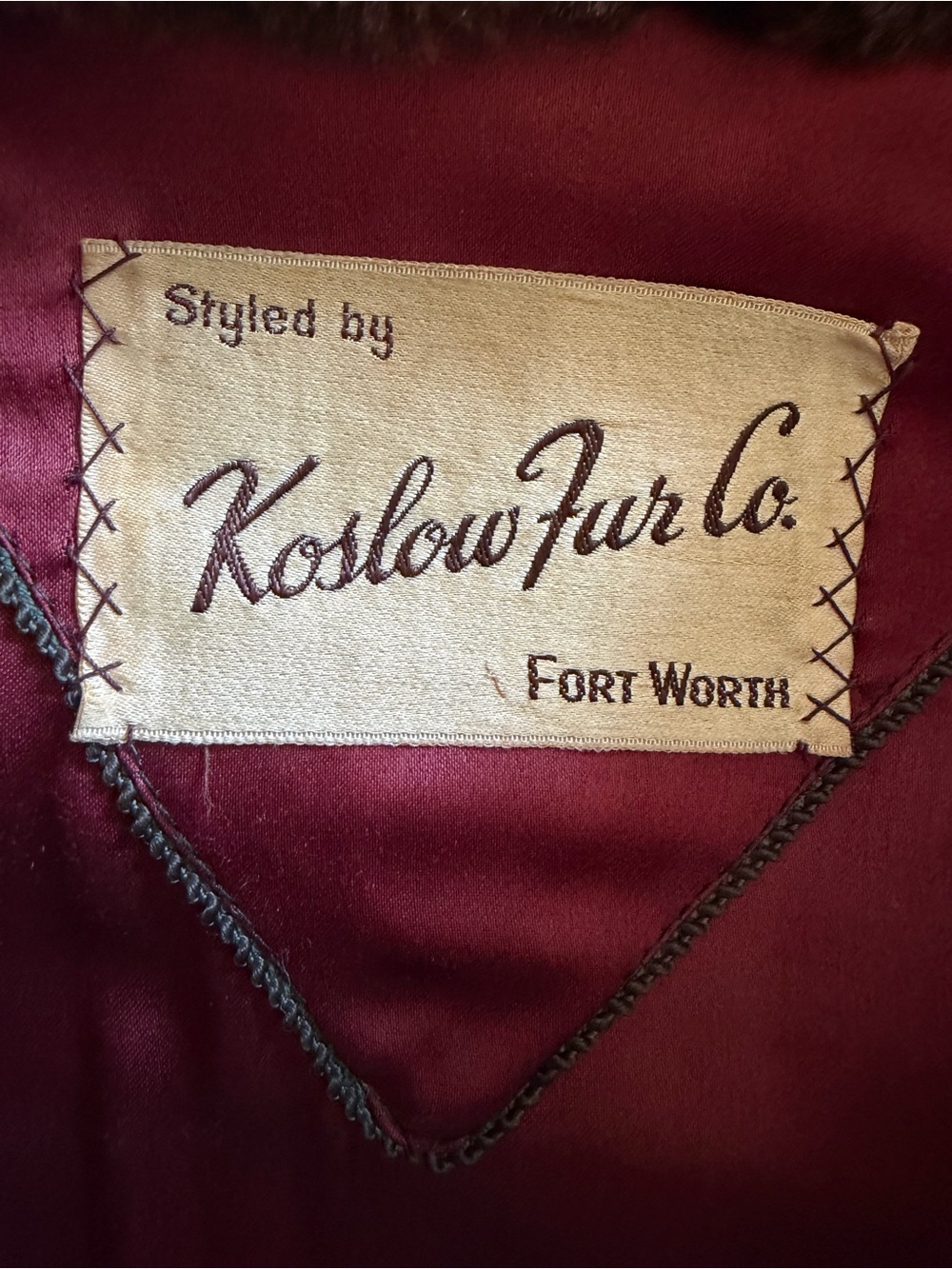 Vintage Koslow Fur Co Fort Worth Sheared Mouton Lamb Jacket Brown Fur Coat - Picture 5 of 12